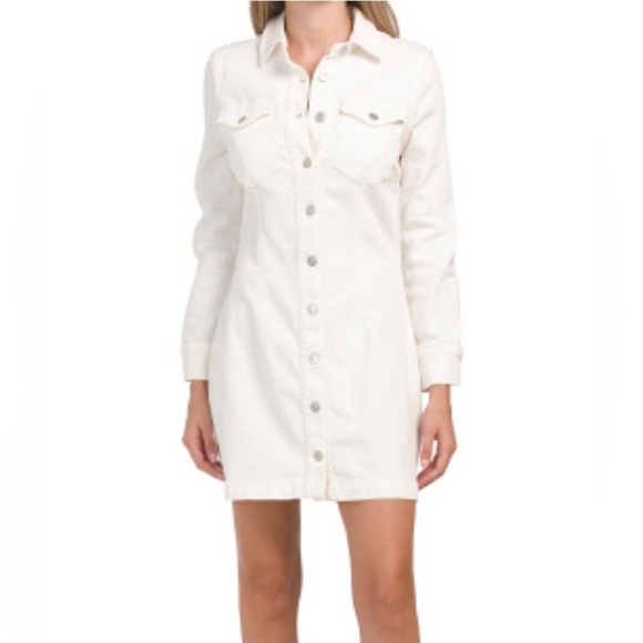 NWT 7 For All Mankind Cotton Button Up Mini Dress in Size Small - Picture 1 of 11